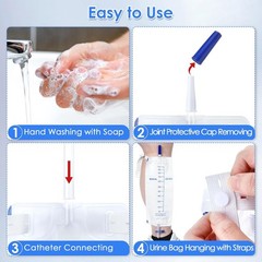 5 Pack 33.8oz/1000ml Leg Bag Urinary Drainage Bag with Cloth Straps, Leg Cathete