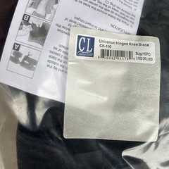 Comfortland CK-110 Universal Hinged Knee Brace NEW Black Top Front D6