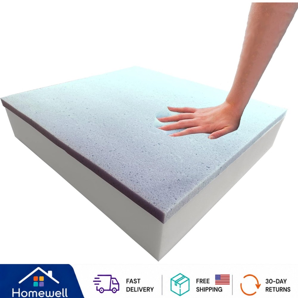 Customizable Gel-Infused Memory Foam Cushion 6″x16″x17″ – Comfortable & Durable