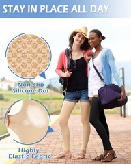Ailaka Medical Compression Stockings for Women Men, Medium (1 Pair), Beige