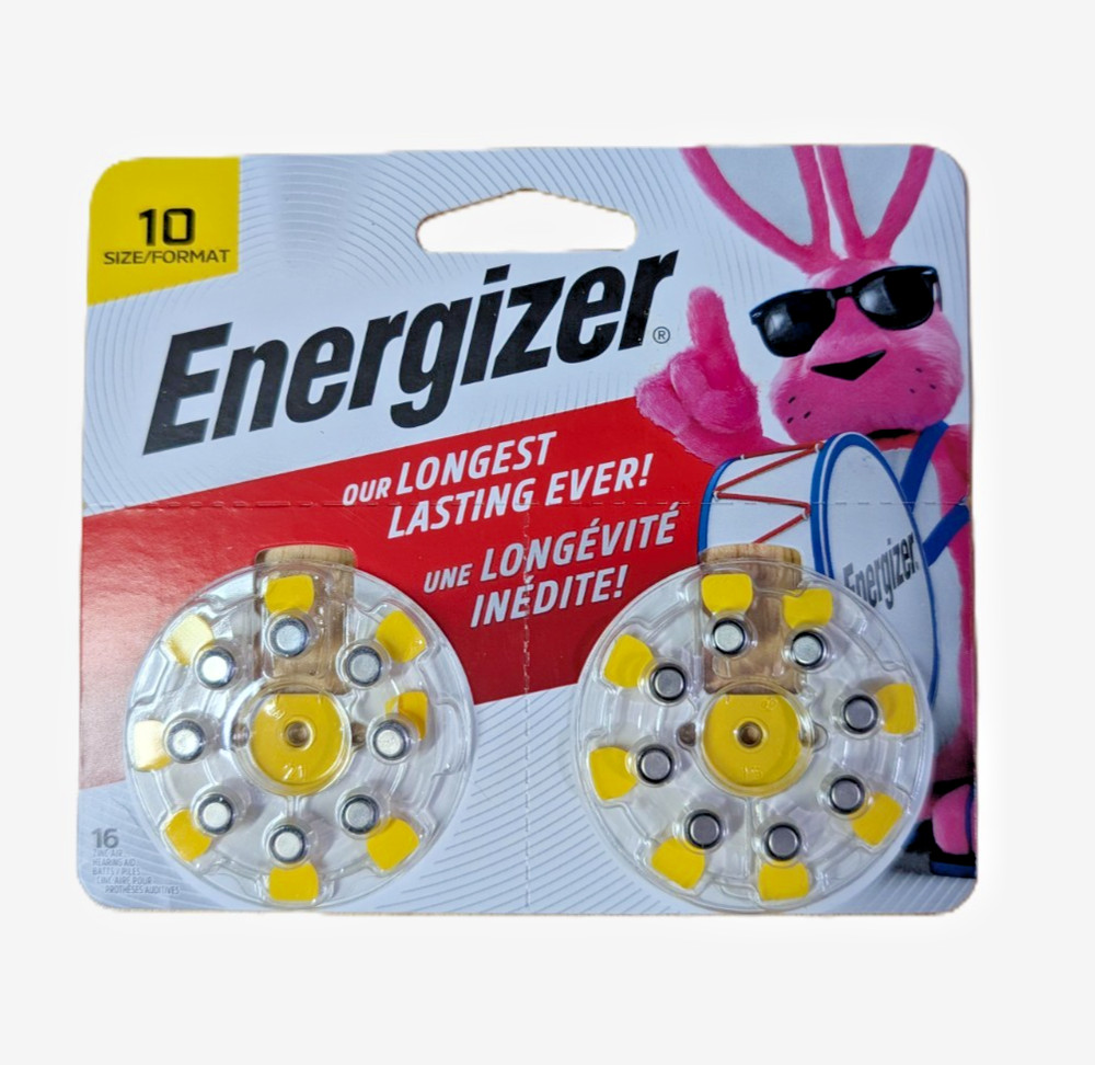 Energizer 16-Pack Size 10 Hearing Aid Batteries Exp 9/2027 NEW SEALED