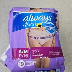Always Discreet Incontinence Underwear for Women S/M Maximum 19 Ct 360 FormFit