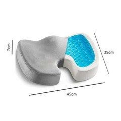 Gel Enhanced Memory Foam Seat Cushion Pillow Office Desk Chair Wheelchair |Black
