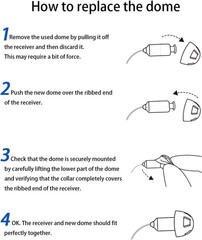 Resound Compatible Hearing Aid Domes Open Smokey Ear Tips Replacement 8Mm (Mediu