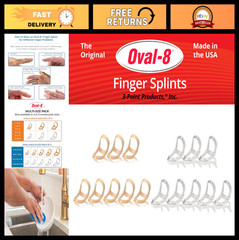 Multi-Size Oval Finger Splints Pack of 3 – Sizes 2, 3, 4 for Joint Support