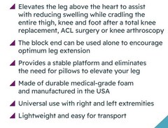 Bone Foam Leg Buddy Elevation & Swell Reduction Support Leg Rest 31” L X 11” H