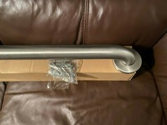 Length 42 in, Straight, Stainless Steel, Grab Bar, Satin Finish NEW