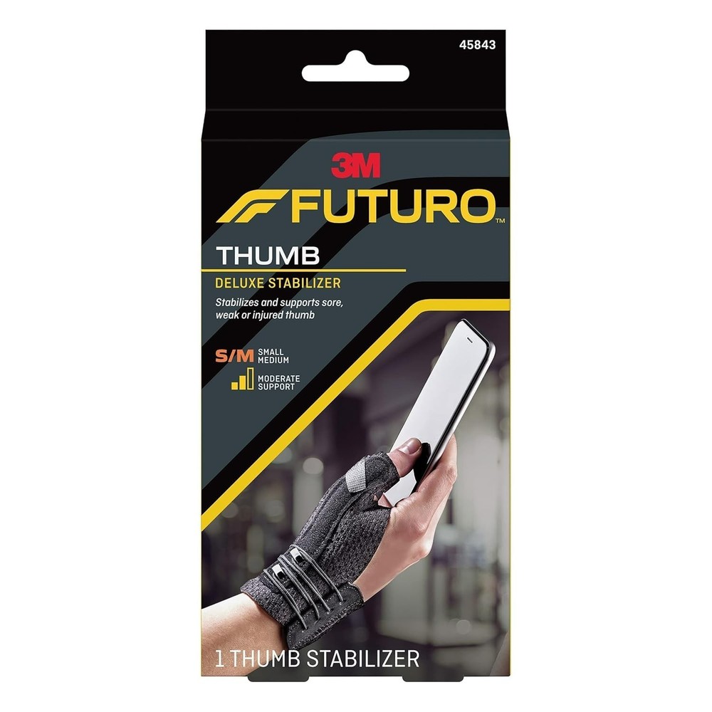 Futuro Deluxe Thumb Stabilizer and Support Left or Right Hand Small/Medium Black