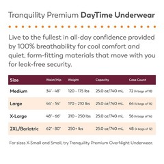 Tranquility Premium Daytime Disposable Large (16 Count), Unisex White