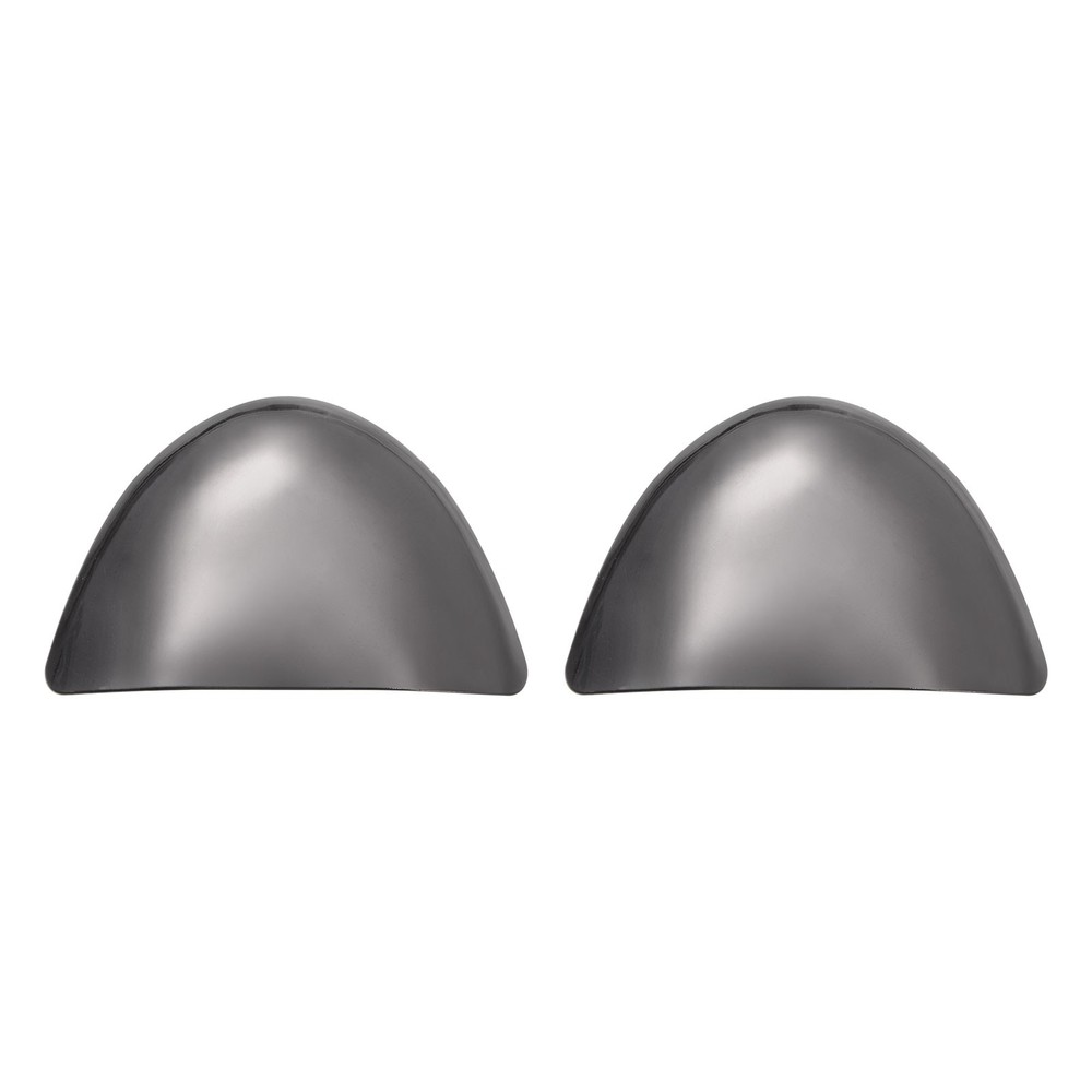 1pair Shoes Pointed Protector 1.54″x2.36″ Metal Women Toe Tip Cover Black