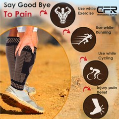 Football Shin Guard Compression Sock Soccer Pad Leg Basketball Training Sports @