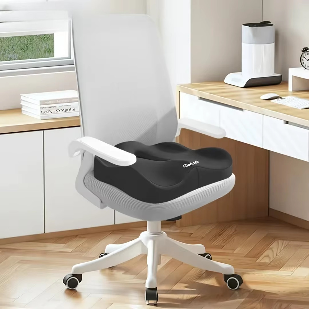 1Pc Memory Foam Seat Cushion – 3D Ergonomic Support| Light Green & Grey, Washabl
