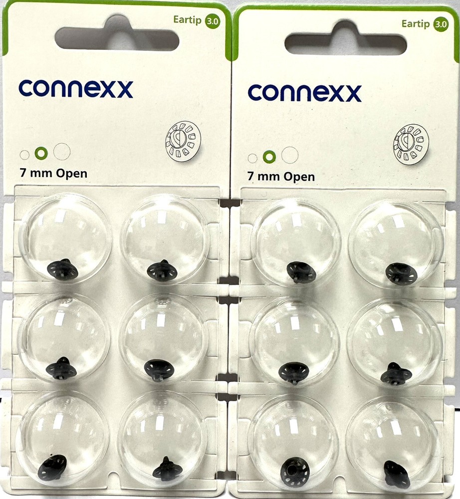 2 Pack 7mm Open Connexx 3.0 Eartip Dome. Fits Signia Rexton Widex Miracle Ear.