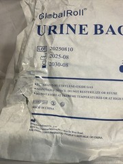 GlobalRoll Urinary Drainage Bag with Anti-Reflux Chamber, Urine 9 Packs 1422B