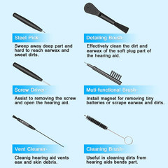 Hearing Aid Cleaning Kit, Hearing Aid Cleaning Tools, Hearing Aid Brushes for Cl