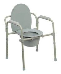 McKesson Folding Steel Frame Commode with 8 QT Bucket – 1 Each / Each -…