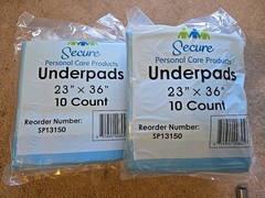 Secure Personal Care Underpads 23″ X 36″ SP13150 12 PACKS =120 Pads Sealed