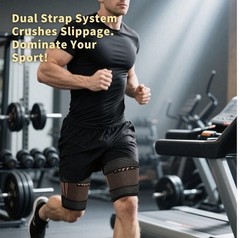 Hamstring Compression Thigh Sleeves with Adjustable Straps-Copper Infused-XXL