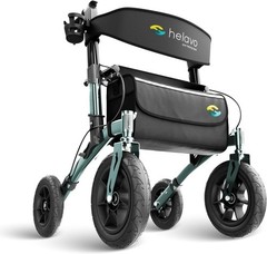 All Terrain Walker Rollator with 12” Pneumatic Tires – Foldable Outdoor Walke…