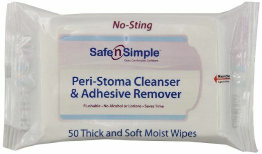 Safe N‘ Simple Peri-Stoma Adhesive Remover Wipes 5 x 7 Inch, 50 Count, 10 Pack