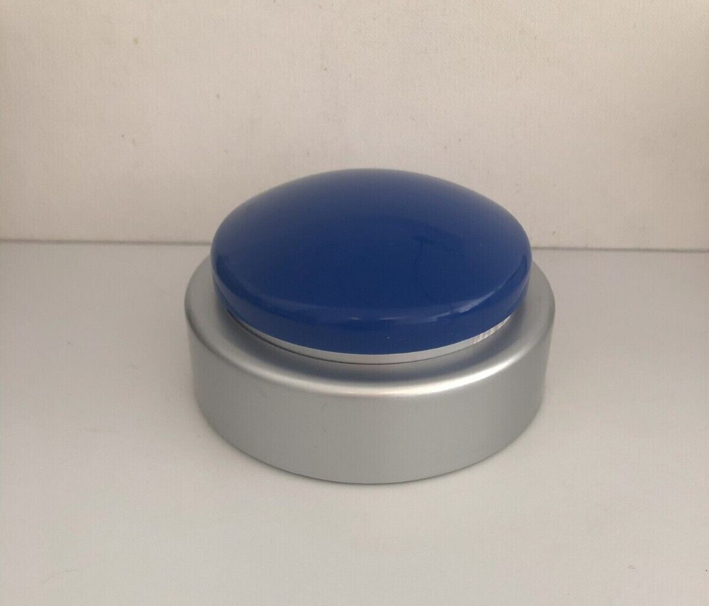 Talking Button Clock XL for Blind Elderly Visually impaired Blue Silver PreOwned