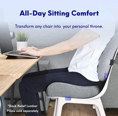 Patented Pressure Relief Seat Cushion for Long Sitting Hours on Office/Home Chai