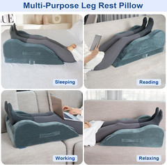 Adjustable Leg Elevation Pillows for after Surgery with Ergonomic Curve, Cooling