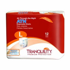 Tranquility ATN Incontinent Briefs, Large, 45“-58“, Bag of 12 10 PACK