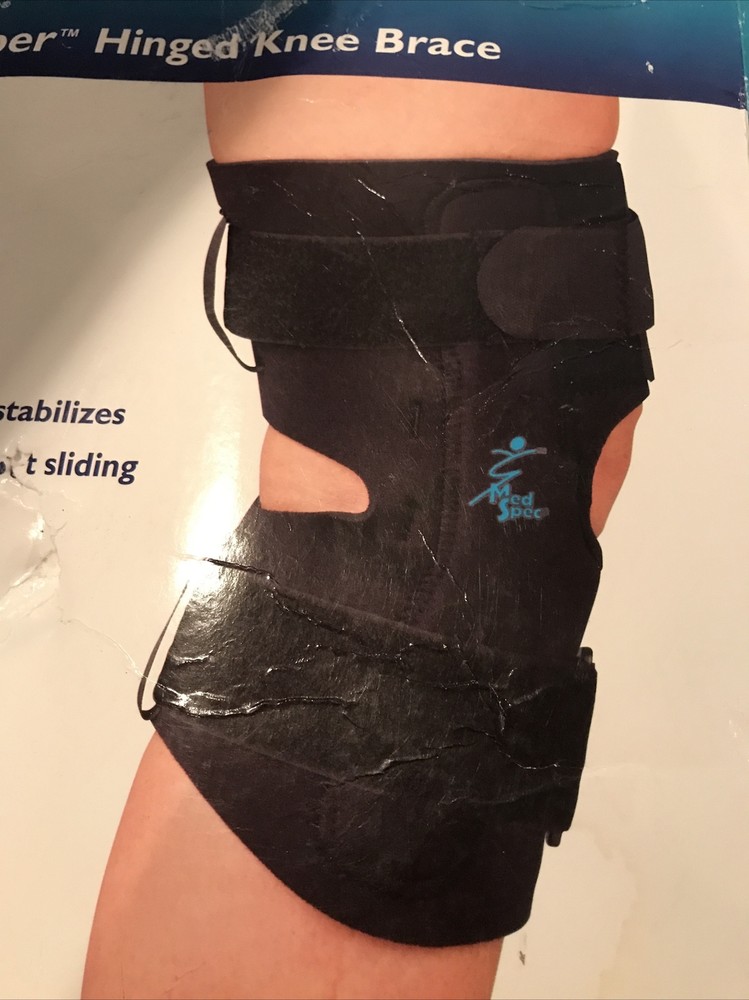 New Med Spec Gripper small Hinged Knee Brace Black Small 12″ with 3/16″ Neoprene