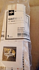 60 in GAIT BELT MEDLINE IN ORIG PKG UNUSED WHITE RED BLUE W/INSTRUCTIONS LIFTING
