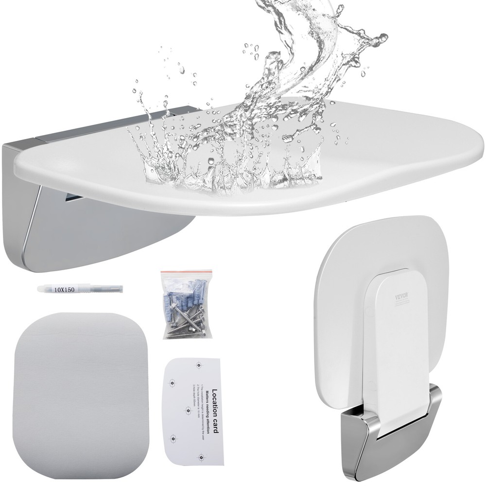 VEVOR Folding Shower Seat 13.6“ x 12.8“ Wall Mounted Shower Bench 450 lbs