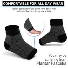 Compression Socks Sleeve Ankle Arch Support Plantar Fasciitis Heel Foot Pain US