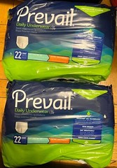 Prevail Daily Disposable Underwear Youth Small 20″-34″- 22 Count 2 Packages NEW!