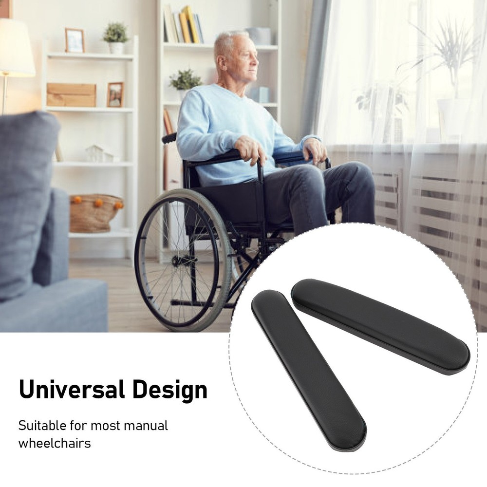 1 Pair Universal Wheelchair Arm Cushion alternative PU Leather Soft Sponge Water