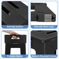 Foldable Shower Seat 17.7” Height Upgrade, Folding Shower Stool for Inside Showe