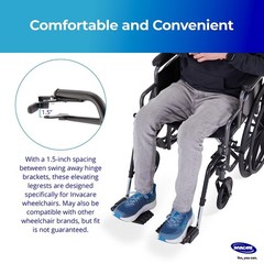 Adjustable Swing-Away Wheelchair Footrest with Flip-Up Composite Footplate