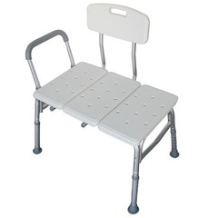 Adjustable Shower Chair Bath Seat Tub Transfer Bench with Armrest and Back