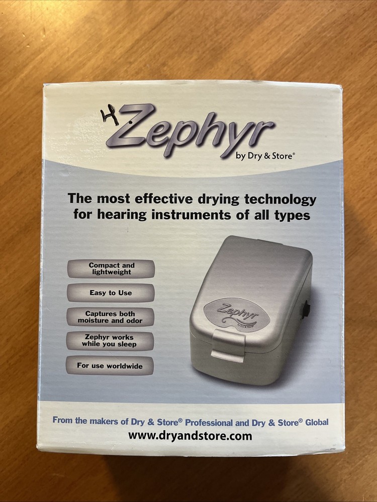 Zephyr by Dry & Store Hearing Aid Dryer & Moisture Remover Open Box