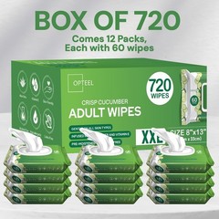 Extra Large Scented Adult Wet Wipes – Skin-Friendly Incontinence Washcloths, 720