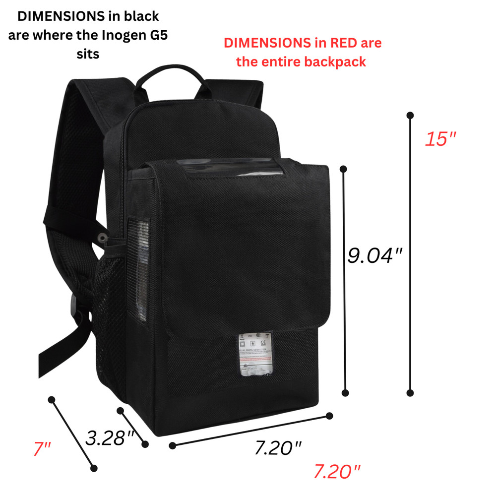 o2totes OxyGo Next Backpack w/ Extra Storage – Black (O2Totes)