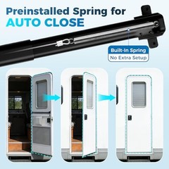 2-in-1 RV Screen Door Handle Grab Bar with Auto Closer, 21-34 in Adjustable