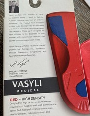 Vasyli Medical Custom 3/4th Heat Moldable High Density Orthotic Insoles Size L