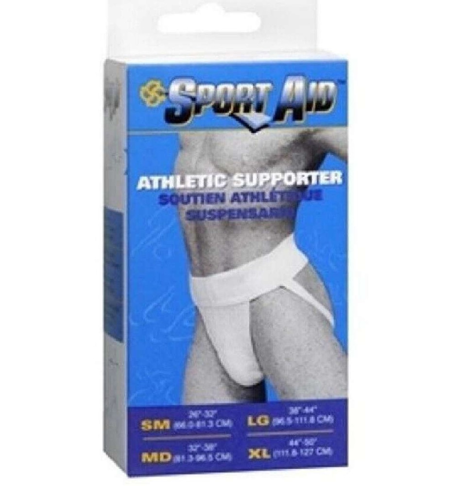 SportAid Athletic Supporter White Large (Waist circum. 38-44″)