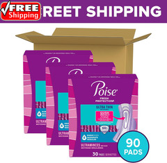 Poise Ultra Thin Incontinence & Postpartum Pads with Wings for Bladder Leaks, 4