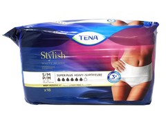 TENA Super Plus Absorbency Incontinence Underwear for Women, Sm/Med, 18 Count