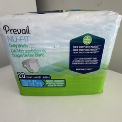 Prevail NU-FIT Daily Briefs Max Absorbency L 45-58 in, 20 Ct Breathable