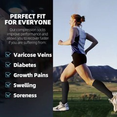 Zipper Pressure Compression Socks Pain Relief Calf Leg Foot Support Stocking US