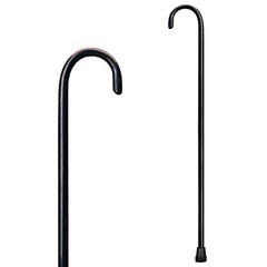 Solid Wood Walking Cane 36 Inch Walnut Finish 250 lb Capacity Rubber Tip for