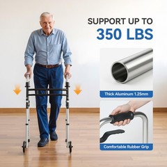 Loyoda Folding Walkers for Seniors，Medical Bariatric Walker Lightweight 5 Fro…