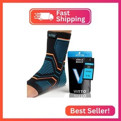VITTO Ankle Brace for Sprained Ankle – Ankle Compression Sleeve for Men & Women.